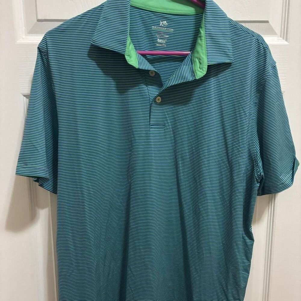 Southern-tide Men's Blue and Green Polo-shirts